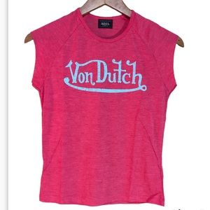 Von Dutch spell out raglan baby tee